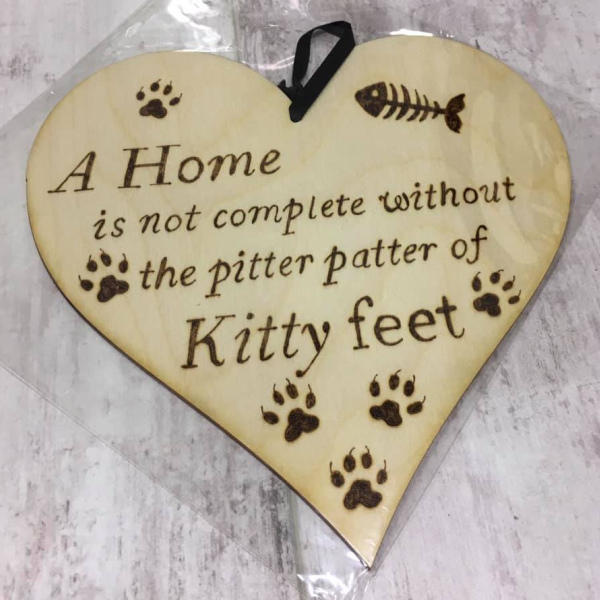 Heart Shaped Plaque - A Home is - Cat